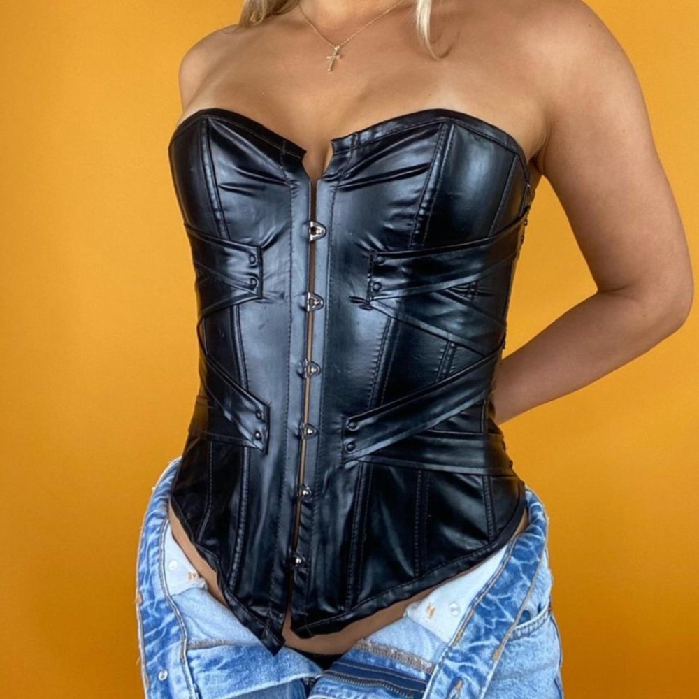 LEATHER CORSET TOP - Picture 3 of 4